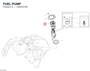 FUEL PUMP 16024312B diagram position