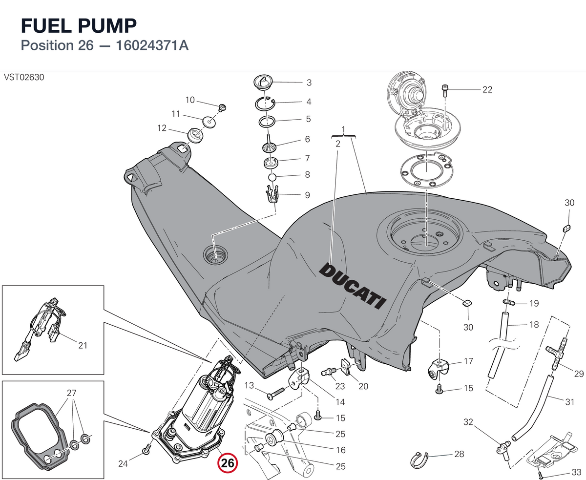 FUEL PUMP 16024371A diagram position