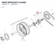 REAR SPROCKET FLANGE 16028011A diagram position