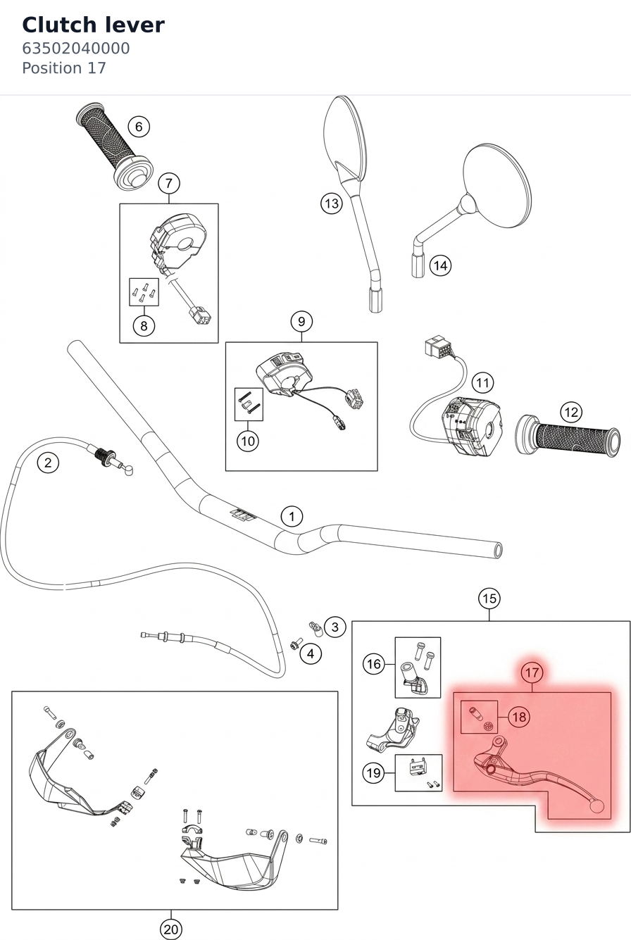 Diagram preview: Clutch lever (63502040000)