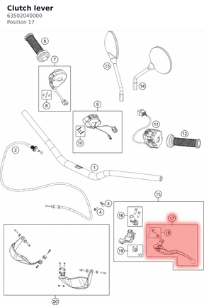 Diagram preview: Clutch lever (63502040000)
