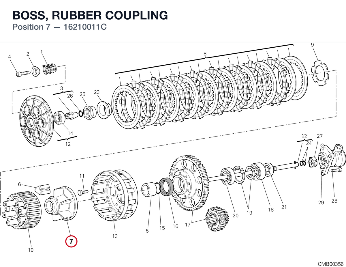 BOSS, RUBBER COUPLING 16210011C diagram position