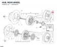 HUB, REAR WHEEL