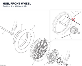 HUB, FRONT WHEEL 16220491AB diagram position