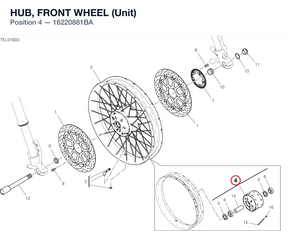 HUB, FRONT WHEEL (Unit) 16220881BA diagram position