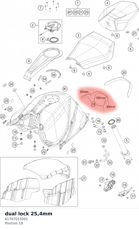 Diagram preview: dual lock 25,4mm (61707015001)