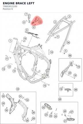 Diagram preview: ENGINE BRACE LEFT (79003013100)