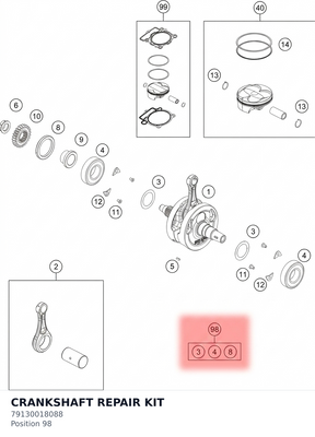 Diagram preview: CRANKSHAFT REPAIR KIT (79130018088)