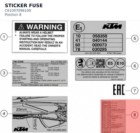 Diagram preview: STICKER FUSE (C61007096100)