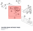 Diagram preview: CALIPER REAR  WITHOUT PADS (6901308000130)