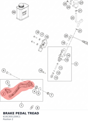 Diagram preview: BRAKE PEDAL TREAD (61913051200C1)