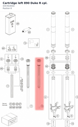 Diagram preview: Cartridge left 890 Duke R cpl. (43578195S4)