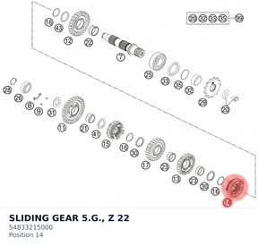Diagram preview: SLIDING GEAR 5.G., Z 22 (54833215000)