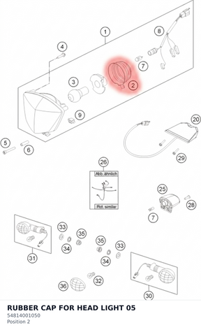 Diagram preview: RUBBER CAP FOR HEAD LIGHT   05 (54814001050)