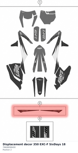 Diagram preview: Displacement decor 350 EXC-F SixDays 18 (79608098400)