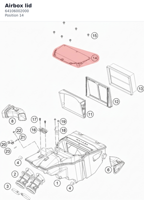 Diagram preview: Airbox lid (64106002000)