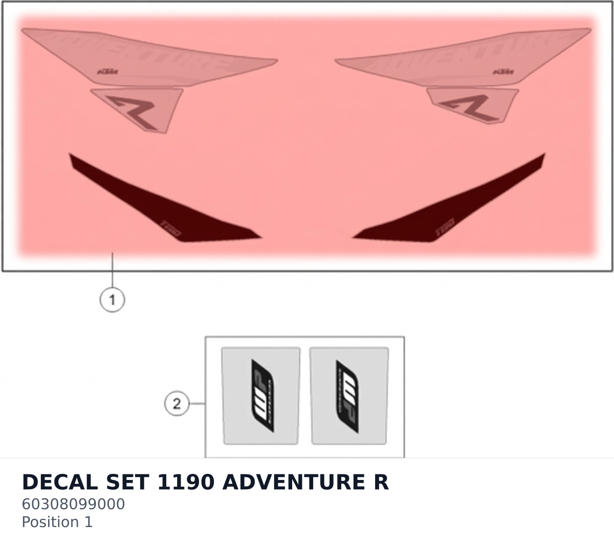 Diagram preview: DECAL SET 1190 ADVENTURE R (60308099000)