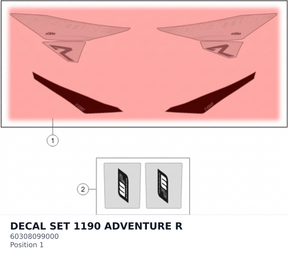 Diagram preview: DECAL SET 1190 ADVENTURE R (60308099000)