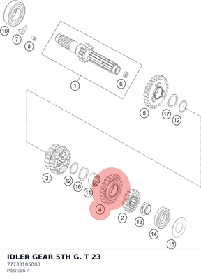 Diagram preview: IDLER GEAR 5TH G.   T 23 (77733105000)