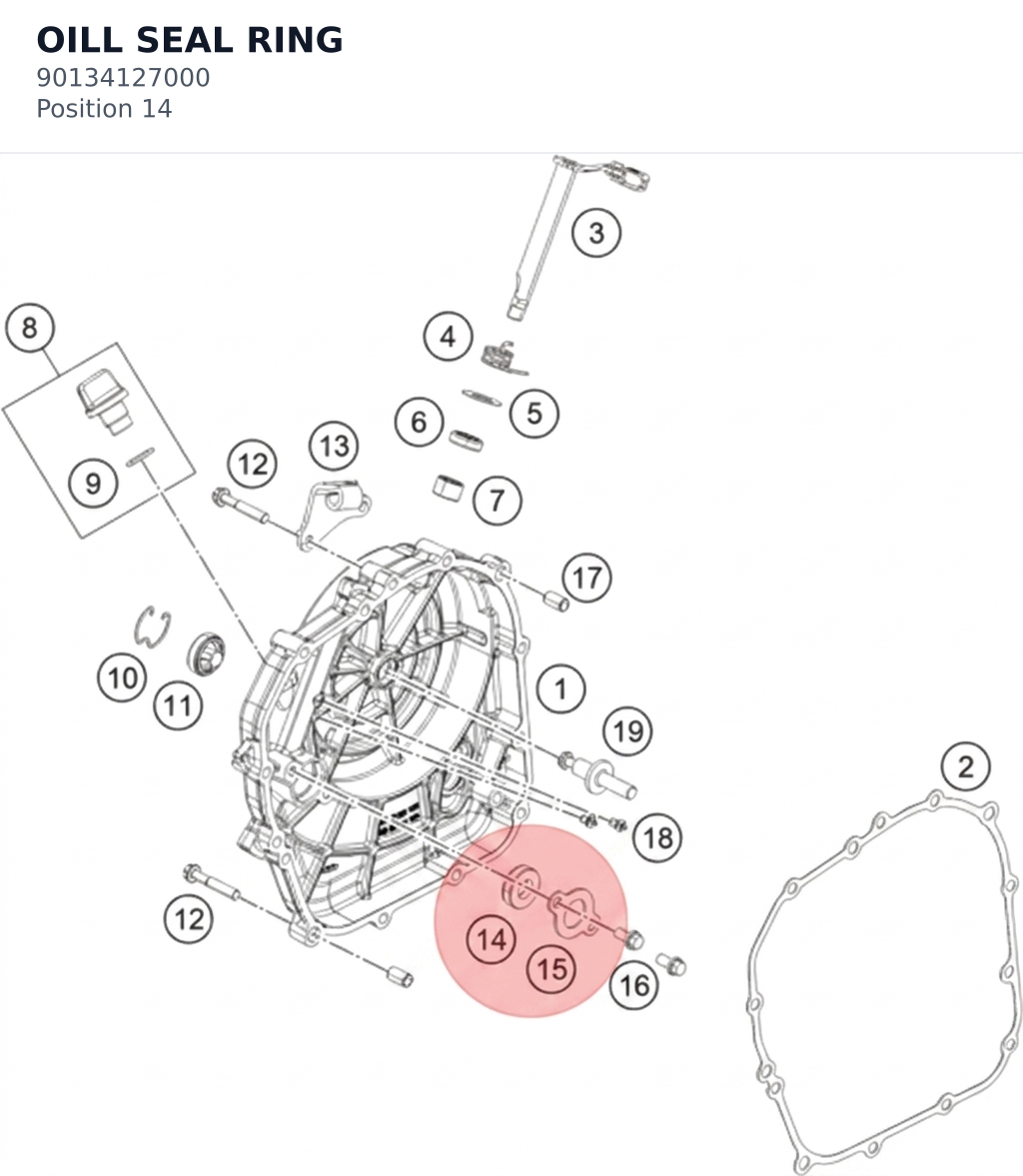 Diagram preview: OILL SEAL RING (90134127000)