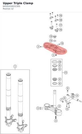 Diagram preview: Upper Triple Clamp (6410103403230S)
