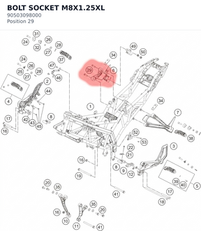 Diagram preview: BOLT SOCKET M8X1.25XL (90503098000)