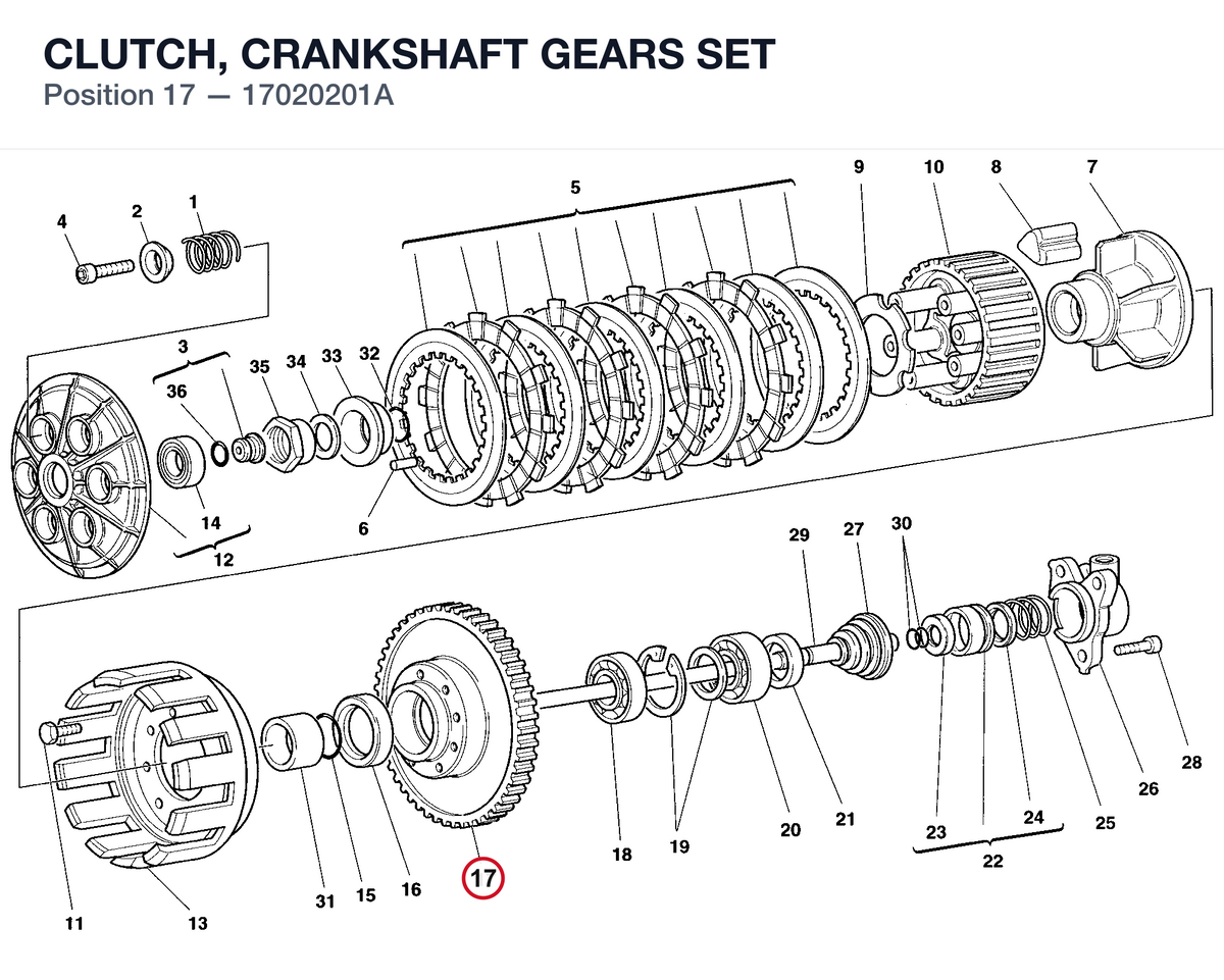 CLUTCH, CRANKSHAFT GEARS SET