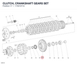 CLUTCH, CRANKSHAFT GEARS SET 17021071A diagram position