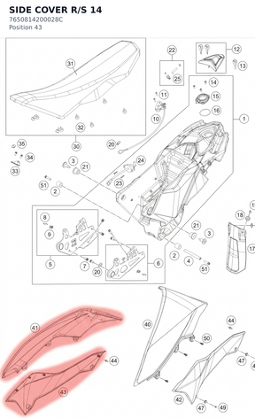 Diagram preview: SIDE COVER R/S 14 (7650814200028C)
