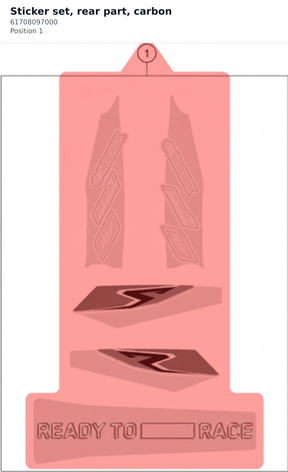Diagram preview: Sticker set, rear part, carbon (61708097000)