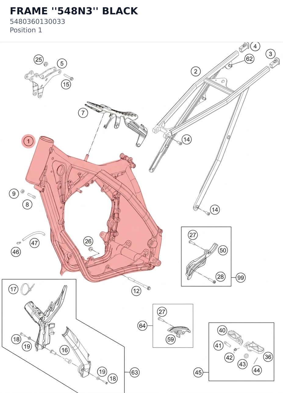 Diagram preview: FRAME ''548N3'' BLACK (5480360130033)