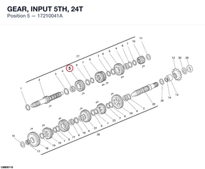 GEAR, INPUT 5TH, 24T 17210041A diagram position