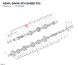 GEAR, DRIVE 5TH SPEED T23 17210044B diagram position
