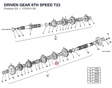 DRIVEN GEAR 6TH SPEED T23