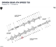 DRIVEN GEAR 4TH SPEED T25