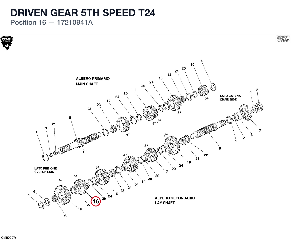 DRIVEN GEAR 5TH SPEED T24