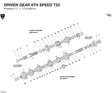DRIVEN GEAR 6TH SPEED T23
