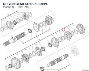 DRIVEN GEAR 6TH SPEEDT:24 17211171A diagram position