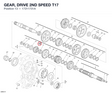 GEAR, DRIVE 2ND SPEED T17 17211731A diagram position