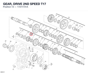 GEAR, DRIVE 2ND SPEED T17 17211731A diagram position
