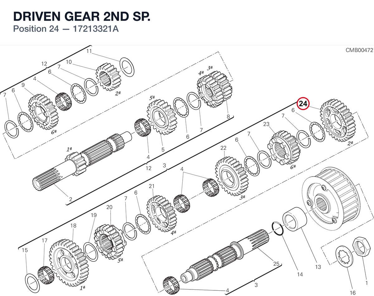 DRIVEN GEAR 2ND SP. 17213321A diagram position