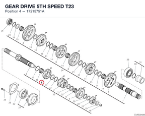 GEAR DRIVE 5TH SPEED T23 17215751A diagram position
