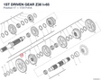 1ST DRIVEN GEAR Z38 I=65 17217141A diagram position