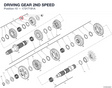 DRIVING GEAR 2ND SPEED 17217191A diagram position