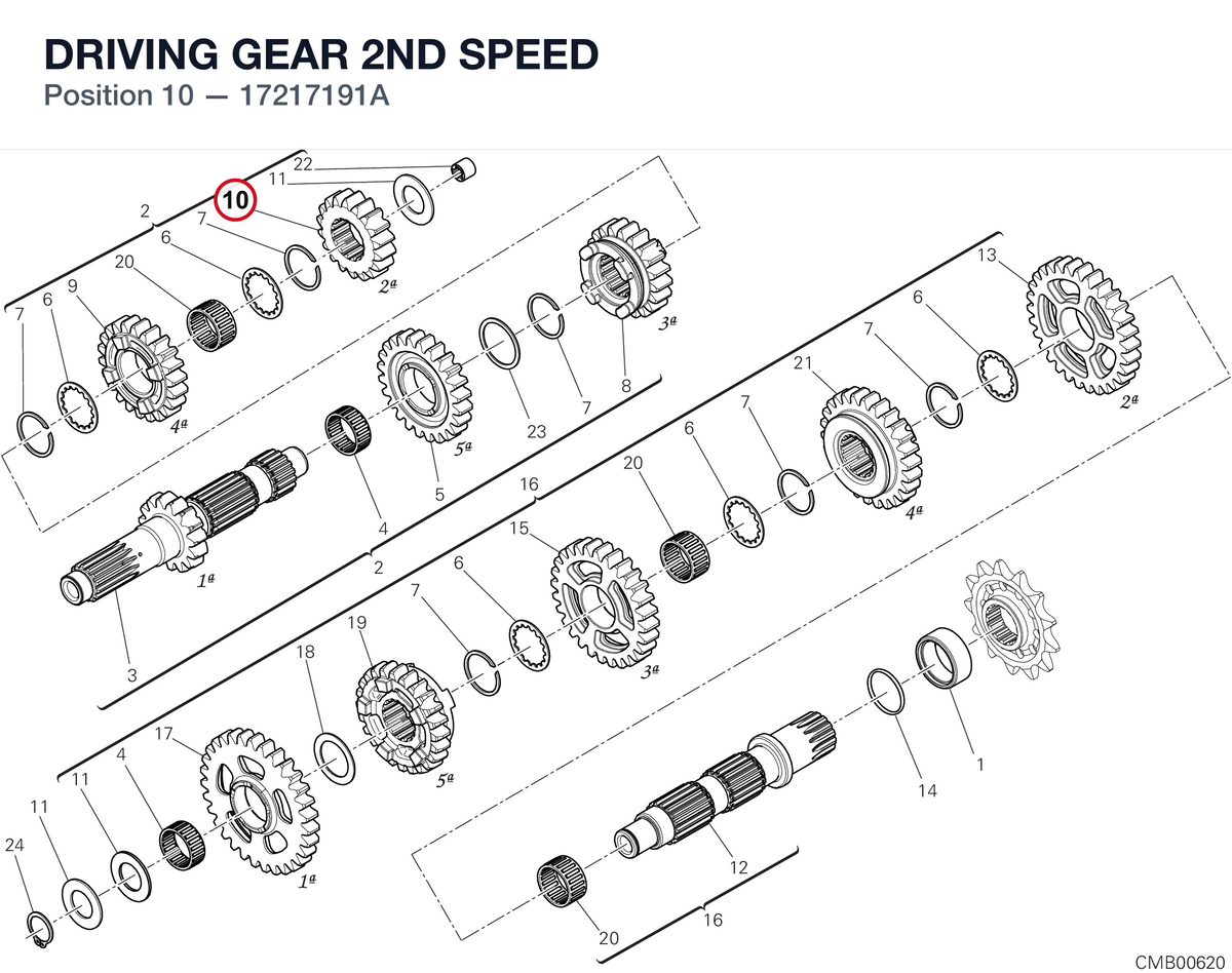 DRIVING GEAR 2ND SPEED 17217191A diagram position
