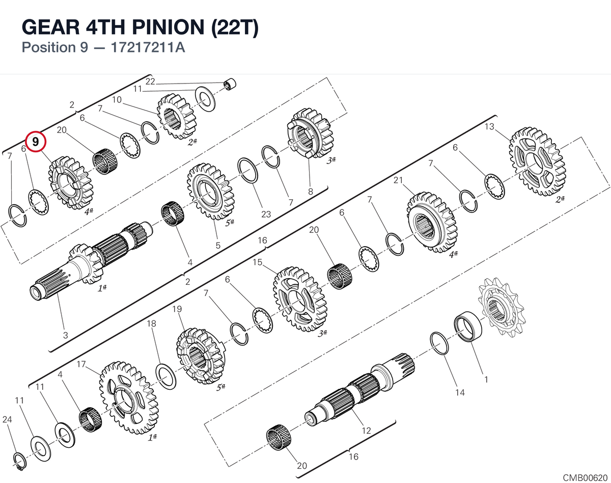 GEAR 4TH PINION (22T) 17217211A diagram position