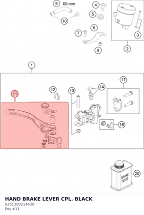 Diagram preview: HAND BRAKE LEVER CPL. BLACK (6251300214430)