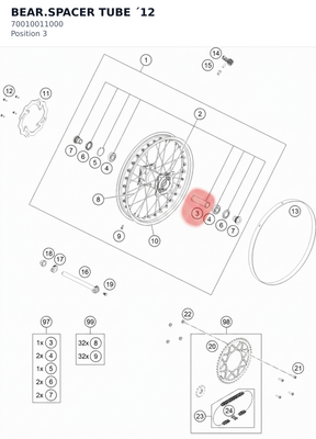 Diagram preview: BEAR.SPACER TUBE ´12 (70010011000)