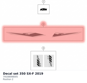 Diagram preview: Decal set 350 SX-F 2019 (79108098005)