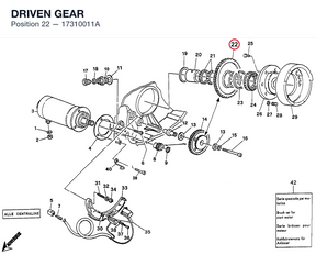 DRIVEN GEAR 17310011A diagram position